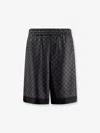 Gucci Gg Pattern Elasticated-waist Track Shorts In Black