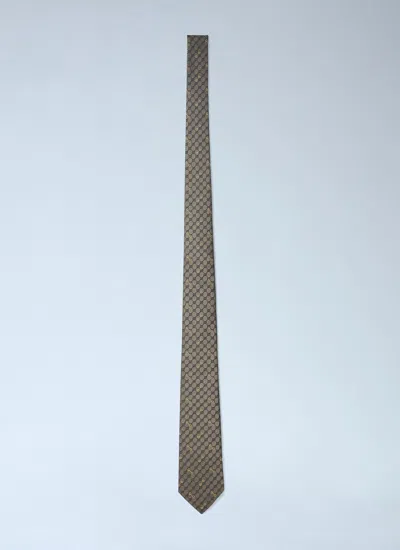 Gucci Men Gg Silk Tie In White