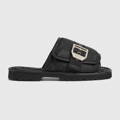 Gucci Men's Gg Slide Sandal In Black