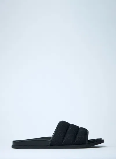 Gucci Men Gg Slides In Black