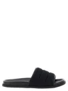 Gucci Gg-patterned Padded Slide Sandals In Black