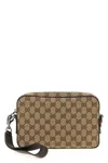 Gucci Men Gg Small Shoulder Strap In Brown