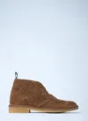 Gucci Ankle Boot With Web Logo In Nude
