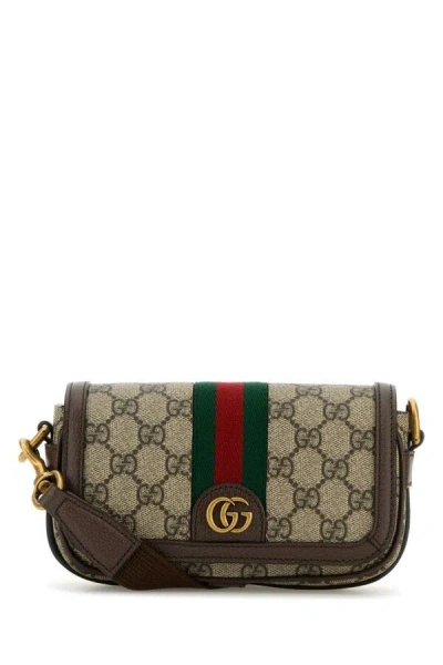 Gucci Men Gg Supreme Ad Leather Mini Ophidia Crossbody Bag In Multicolor