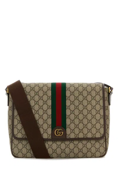 Gucci Men Gg Supreme Ad Leather Ophidia Gg Crossbody Bag In Multicolor