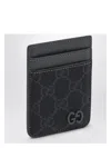 Gucci Gg Supreme Black/grey Fabric Card Holder