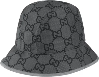 Gucci Men's Gg Supreme Bucket Hat In Grey