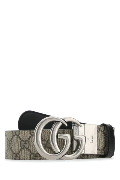 Gucci Men Gg Supreme Fabric Belt In Gray