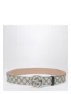 Gucci Gg Supreme Fabric Belt With Gg Buckle Men