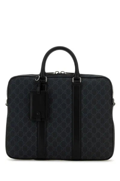Gucci Men Gg Supreme Fabric Briefcase In Multi