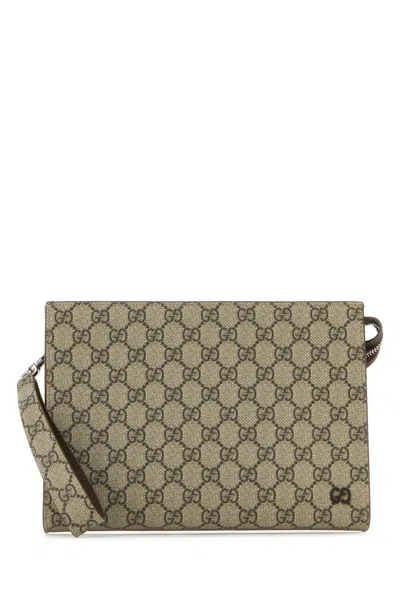 Gucci Men Gg Supreme Fabric Clutch