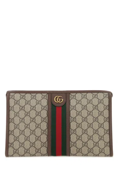 Gucci Men Gg Supreme Fabric Ophidia Pouch In Multicolor