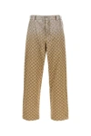 Gucci Wide Leg High Waist Trousers With All-over Pattern In Multicolor