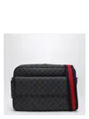 Gucci Black Gg Supreme Fabric Shoulder Bag Men In Black