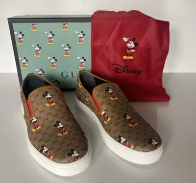 Pre-owned Gucci Men's Gg Supreme Mickey Mouse Sneakers 7.5 Us ( 7) Italy 603689 In Multicolor