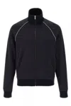 Gucci Navy Blue Gg Nylon And Jersey Zip Jacket