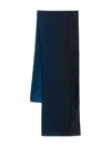Gucci Rectangular Wool-silk Blend Scarf With Ombre Effect In Blue