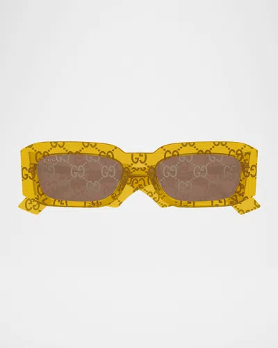 GUCCI MEN'S GG1426SM GG ACETATE RECTANGLE SUNGLASSES