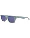 Gucci Core 55mm Rectangular Sunglasses In Blue