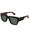 Gucci Men's Gg1668sm Acetate Rectangle Sunglasses In Black