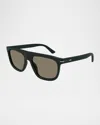 Gucci Men's Gg1726sm Acetate Rectangle Sunglasses In Black