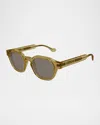 Gucci Men's Gg1730sm Plastic Square Sunglasses In Yellow