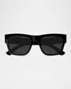 Gucci Men's Gg1793sm Rectangle Acetate Sunglasses In Black