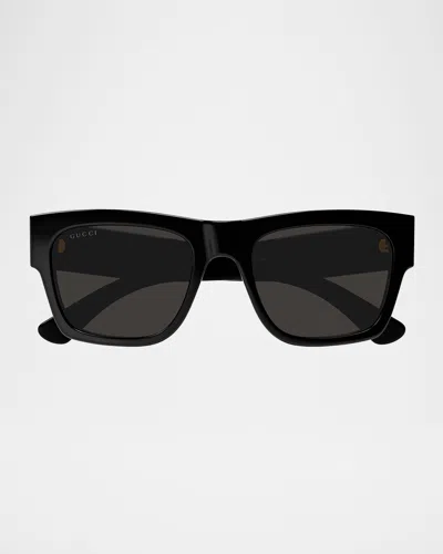 GUCCI MEN'S GG1793SM RECTANGLE ACETATE SUNGLASSES