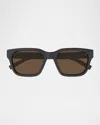 Gucci Men's Gg1857sm Plastic Rectangle Sunglasses In Grey