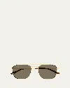Gucci Men's Gg1881sm Metal Aviator Sunglasses In Shiny Endura Gold