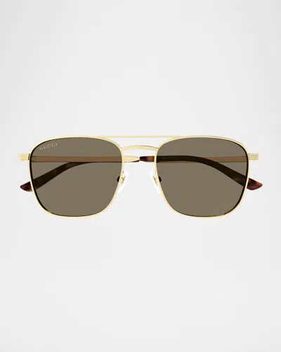 GUCCI MEN'S GG1881SM METAL AVIATOR SUNGLASSES