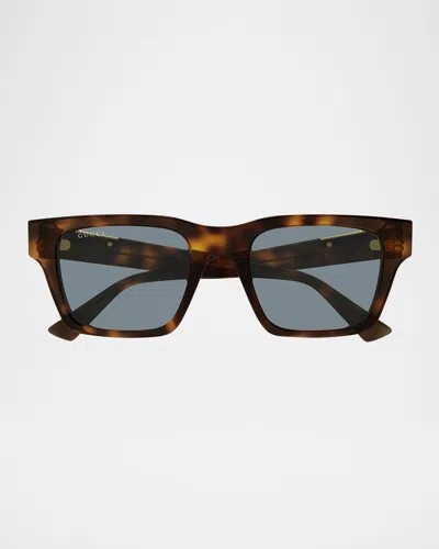 GUCCI MEN'S GG1889S ACETATE RECTANGLE SUNGLASSES