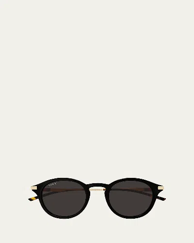 Gucci Panthos Sunglasses In Shiny Solid Black