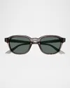 Gucci Men's Gg1892sm Acetate Square Sunglasses In Shiny Micro Pattern Dark Coffee