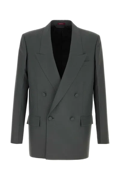 Gucci Grey Double-breasted Blazer In Gray