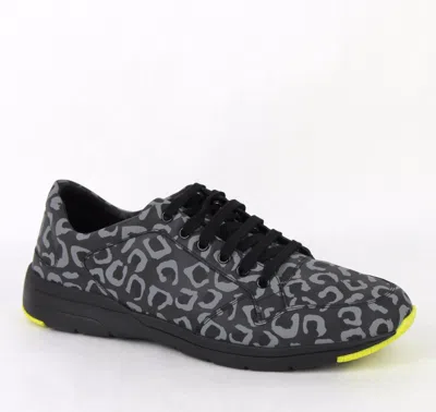 Pre-owned Gucci Men's Gray/yellow Reflex Leopard Print Running Sneakers 375083 1000