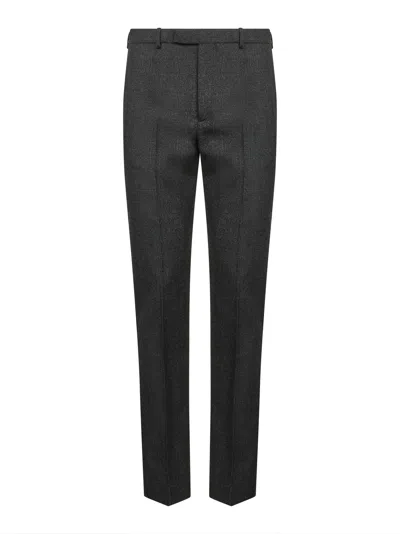 Gucci Grey And Black Wool Mouliné Trousers