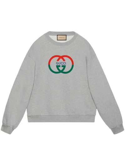 Gucci Interlocking G Cotton Sweatshirt In Grey