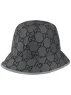 Gucci Gg Polyester Bucket Hat In Grey