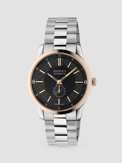 Gucci Men's G-timeless Stainless Steel Automatic Bracelet Watch/40mm In Black