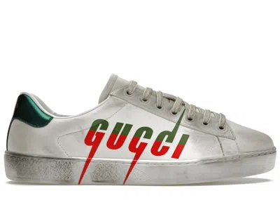 Pre-owned Gucci Men's  Ace Blade Sneakers In Ivory