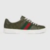 Gucci Men's  Ace Sneaker With Web In Green