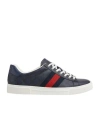 Gucci Ace Leather Sneakers With Lateral Web Band