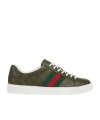 Gucci Men's  Ace Sneaker With Web In Green