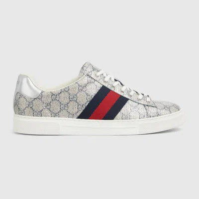 Gucci Men's  Ace Sneaker With Web In Blue