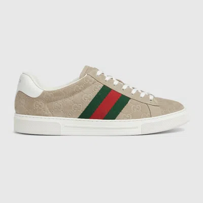 Gucci Men's  Ace Sneaker With Web In Neutral