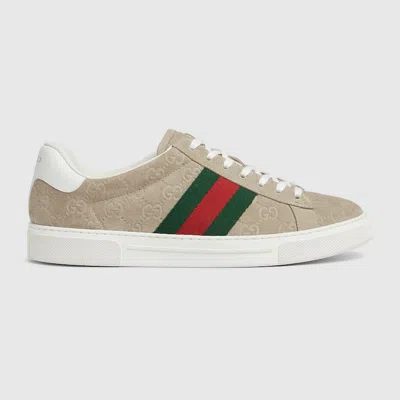 Gucci Ace Herrensneaker Mit Web In Neutral