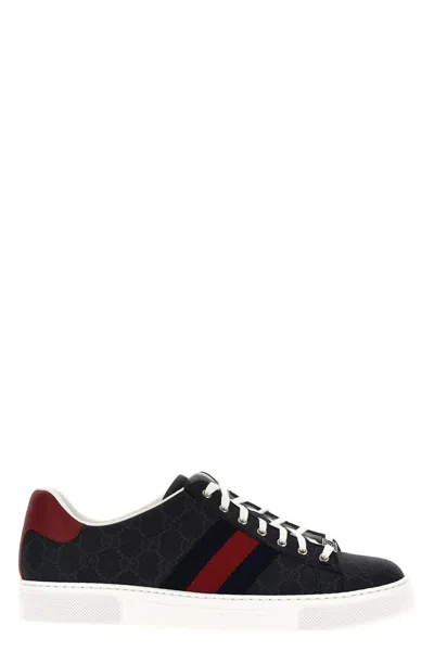 Gucci Men ' Ace' Sneakers In Black
