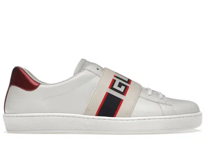 Pre-owned Gucci Men's  Ace Stripe Sneakers In Ivory In White