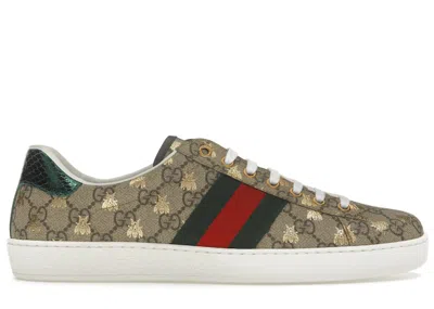Pre-owned Gucci Men's  Ace Supreme Bees Sneakers In Beige In Sand